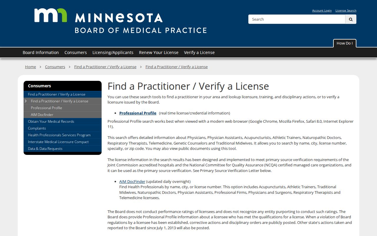 Hastings residents directory Minnesota medical practitioner lookup fields