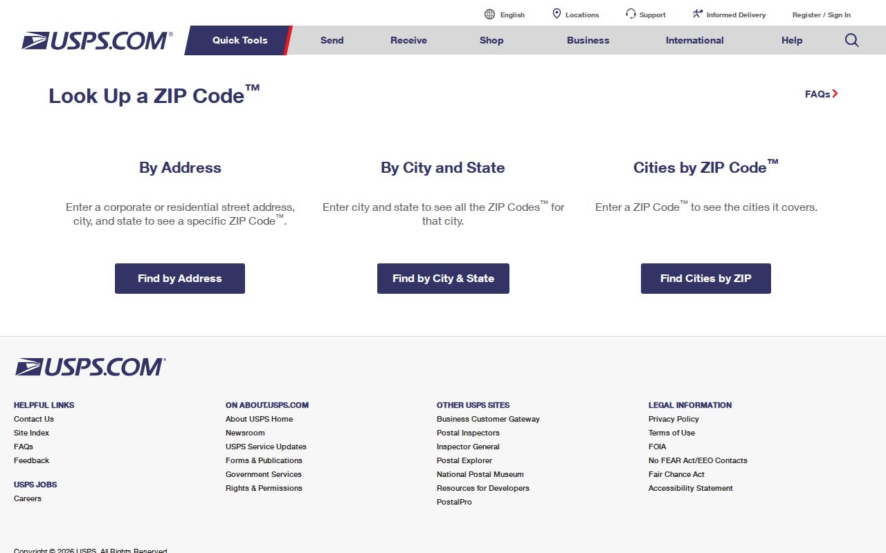 Hastings ZIP code directory USPS lookup modes